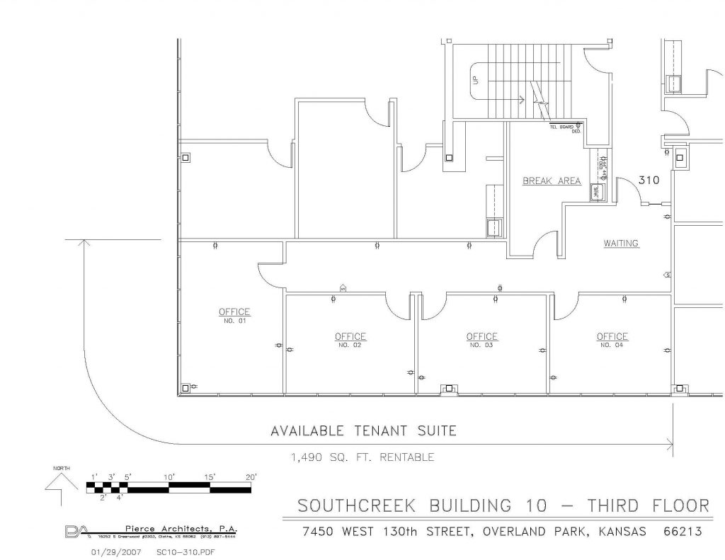 1,490 SF Kansas Office Space in Building X at Southcreek Office Park