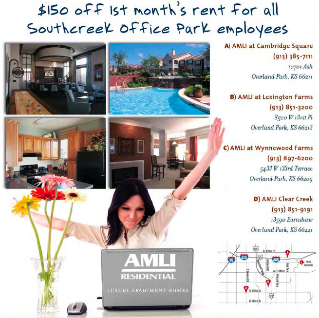 $150 off first month's rent at AMLI apts.